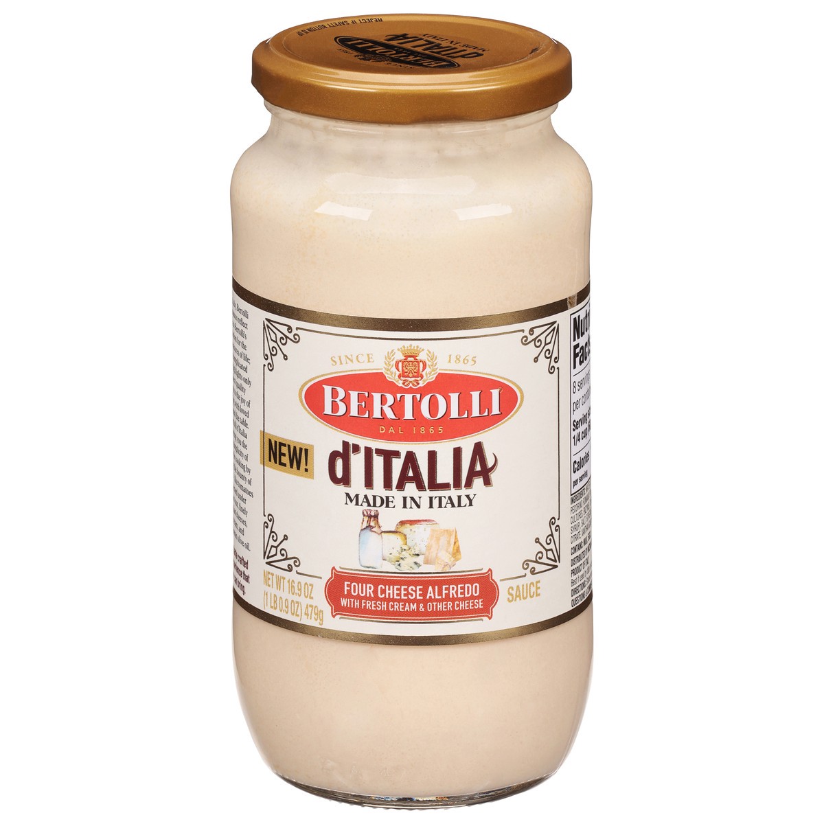 slide 5 of 11, Bertolli D'Italia Four Cheese Alfredo Sauce 16.9 oz, 16.9 fl oz