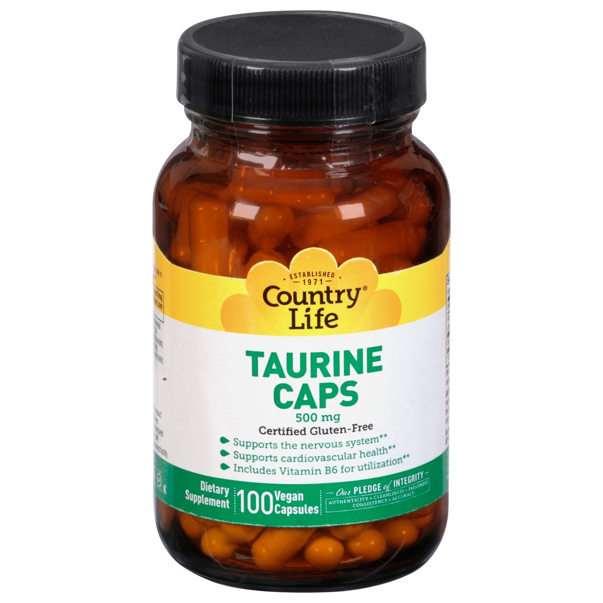 slide 1 of 12, Country Life Taurine 500 Mg Vegan Capsules, 100 ct