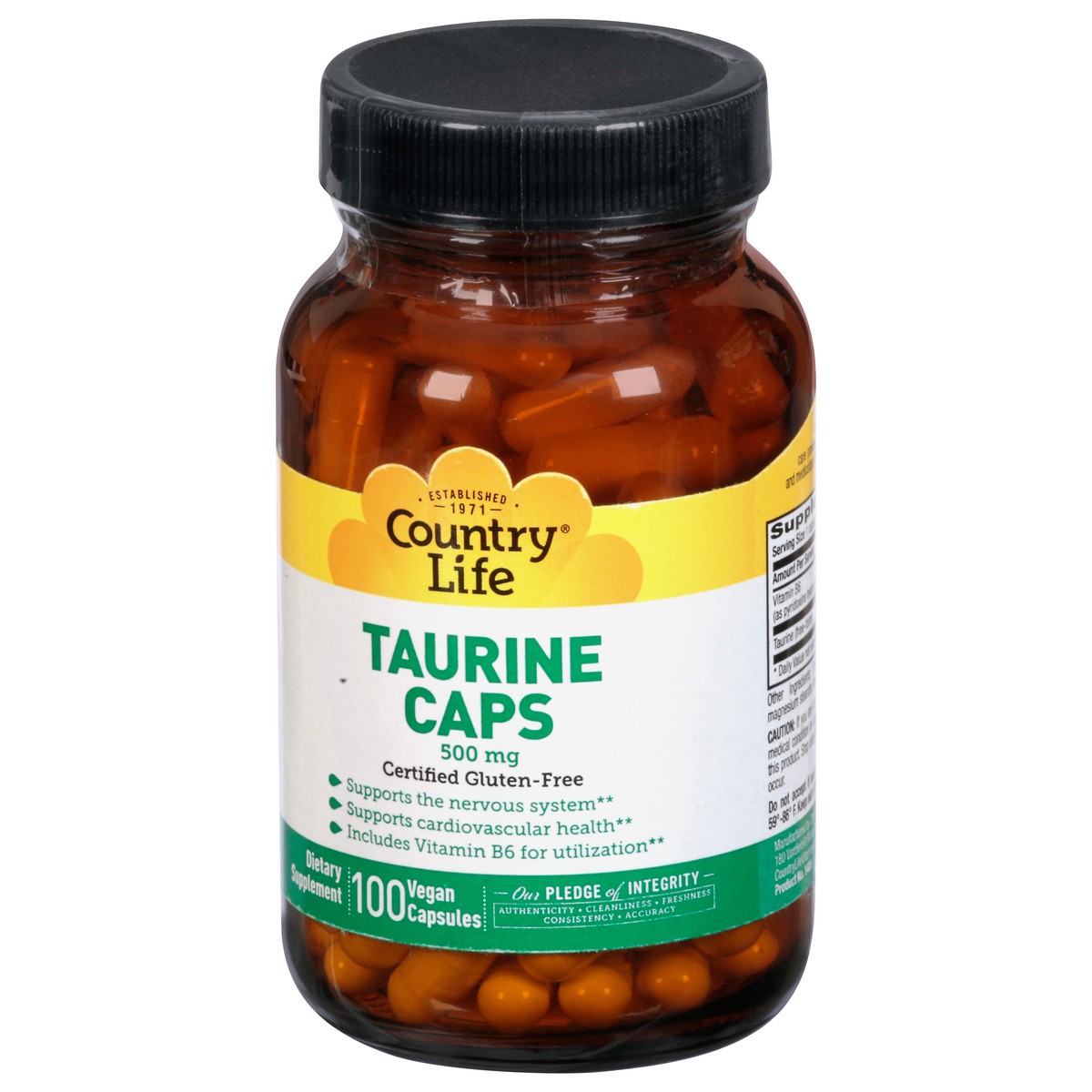 slide 2 of 12, Country Life Taurine 500 Mg Vegan Capsules, 100 ct