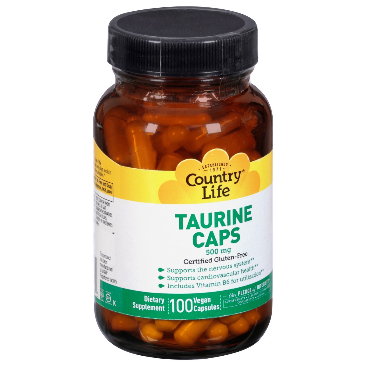 slide 7 of 12, Country Life Taurine 500 Mg Vegan Capsules, 100 ct