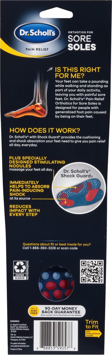 slide 5 of 11, Dr. Scholl's Men Pain Relief Orthotics for Sore Soles Size 8-14 1 ea, 1 ct