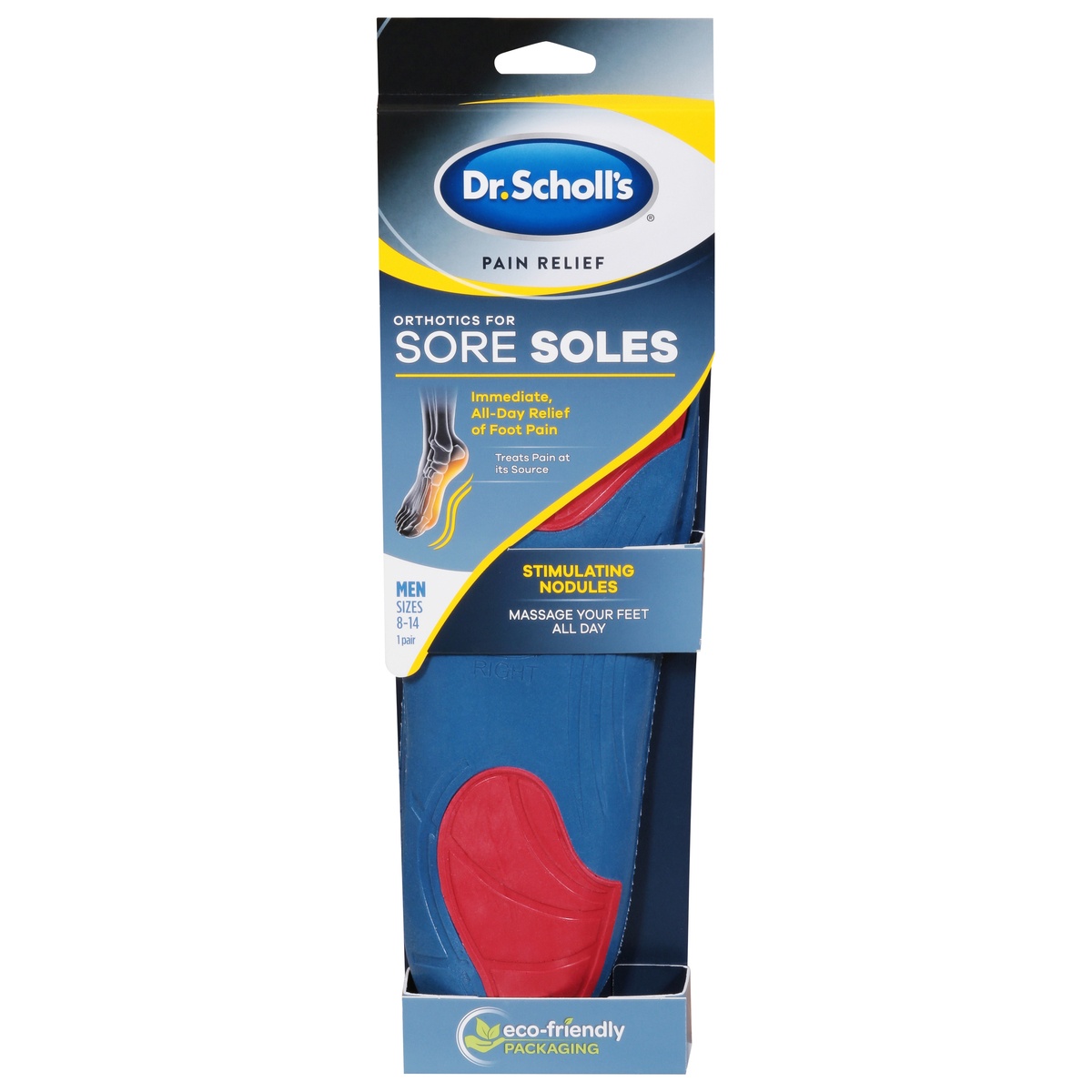 slide 1 of 1, Dr. Scholl's Men Pain Relief Orthotics for Sore Soles Size 8-14 1 ea, 2 ct