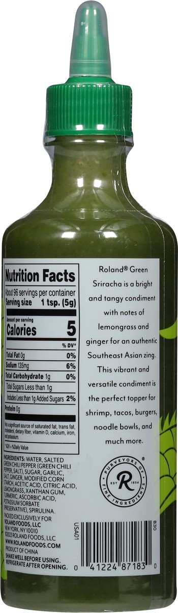 slide 10 of 13, Roland Sauce Sriracha Chili Grn 17 Oz, 17 oz