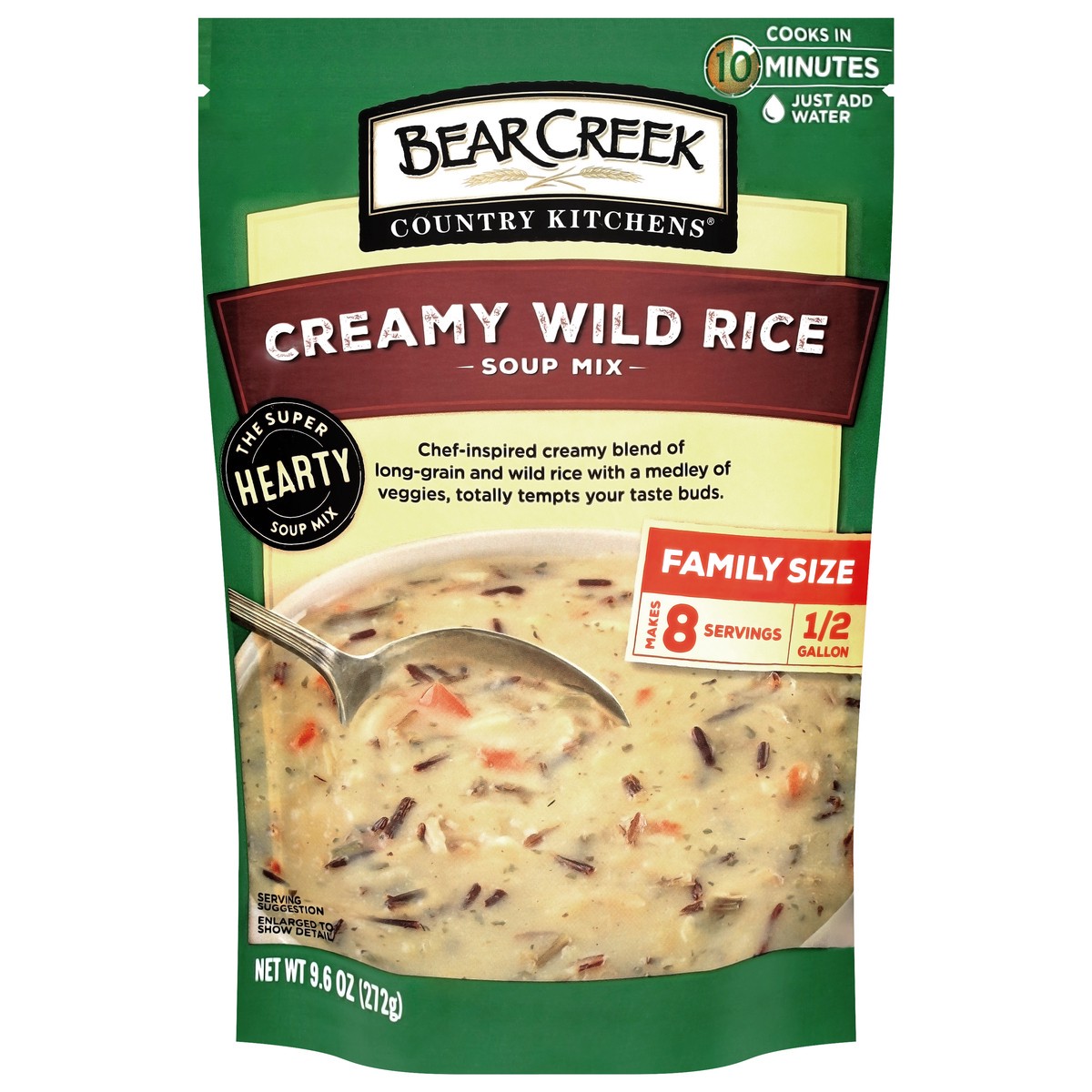 slide 1 of 12, Bear Creek Country Kitchens Creamy Wild Rice Soup Mix Family Size, 9.6 oz
