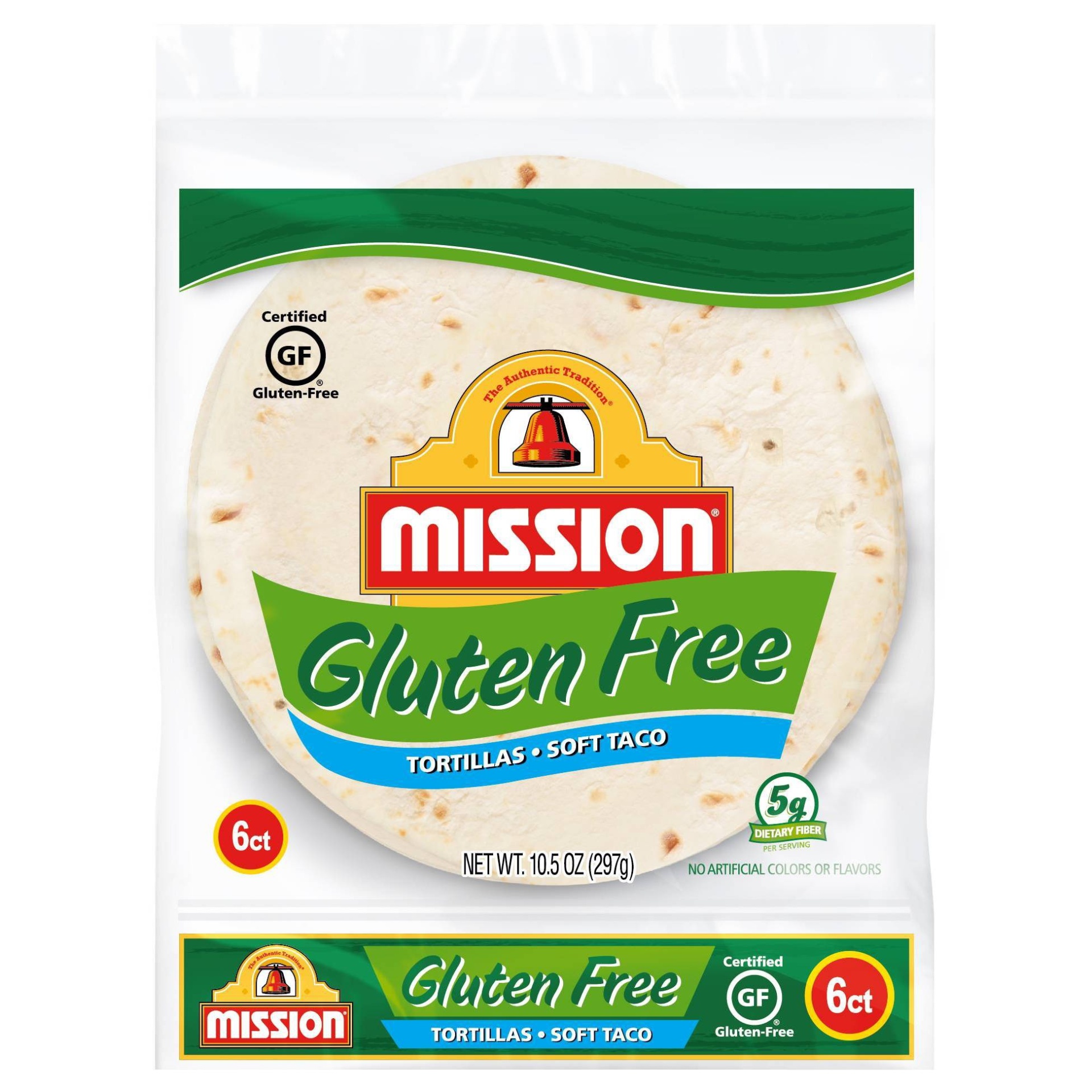 slide 1 of 1, Mission Gluten Free Soft Taco Tortillas , 6 ct; 10.5 oz