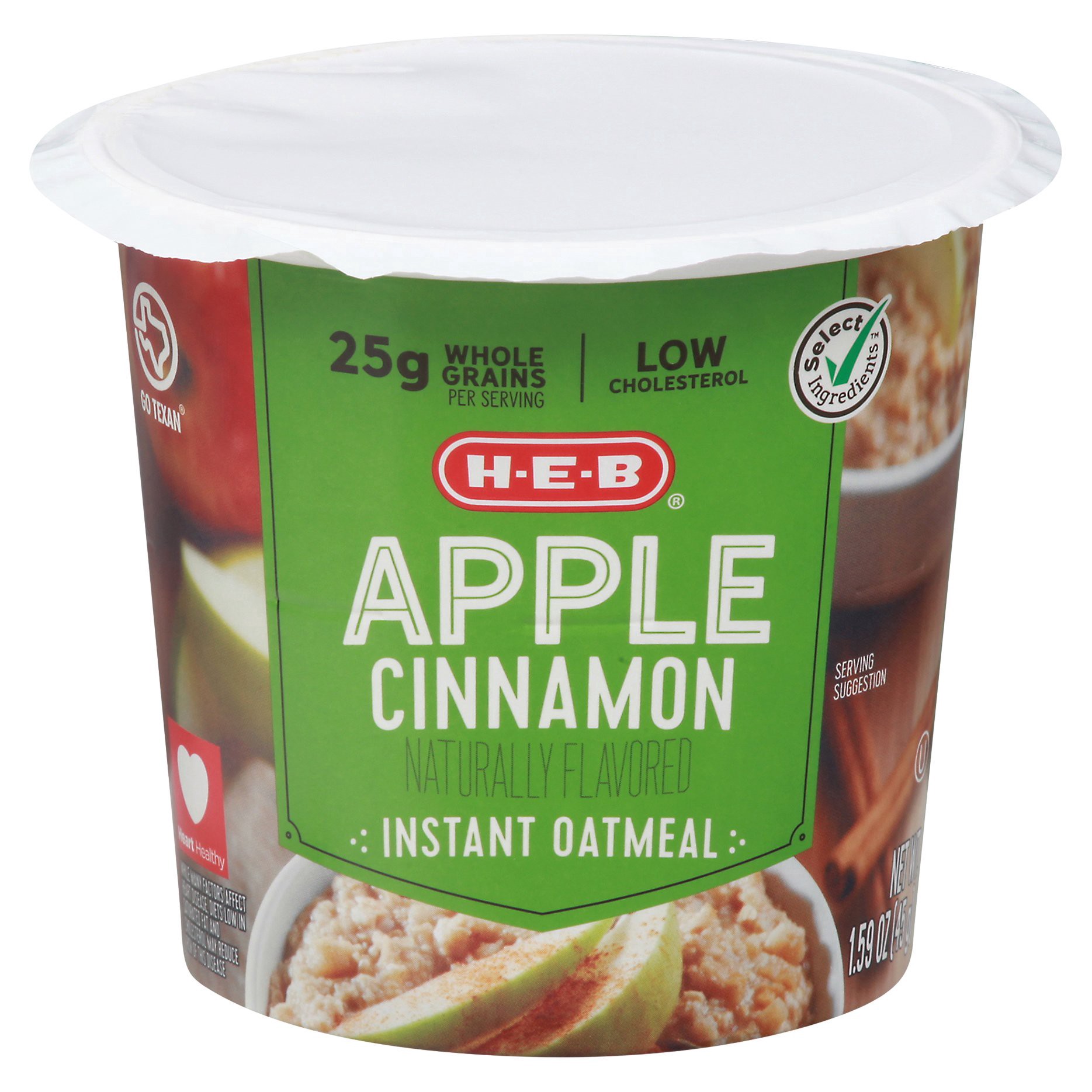 slide 1 of 1, H-E-B Apple Cinnamon Oatmeal Cup, 1 ct