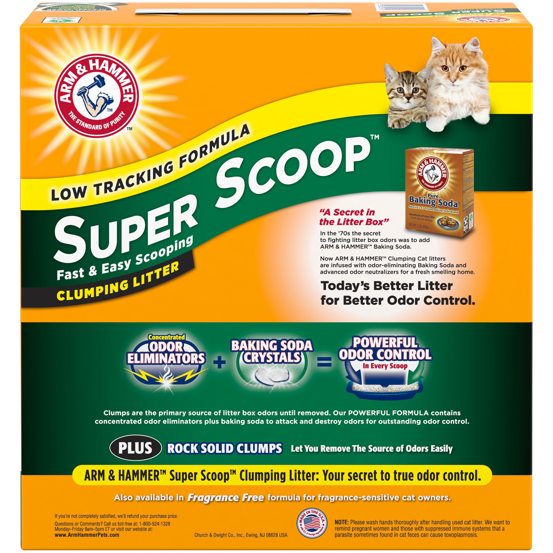 slide 3 of 5, ARM & HAMMER Super Scoop Clumping Litter Fresh Scent, 14 lb, 14 lb