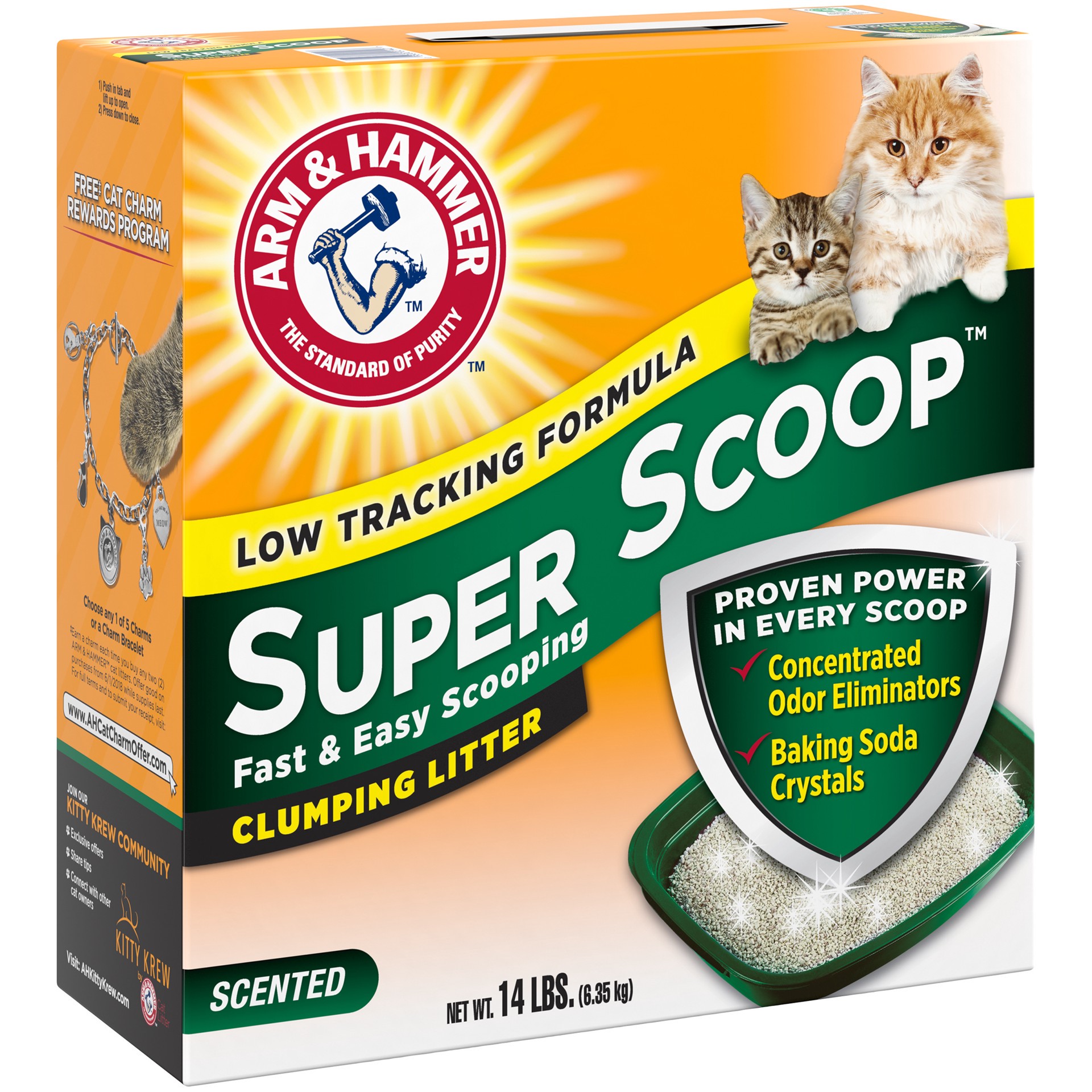 slide 2 of 5, ARM & HAMMER Super Scoop Clumping Litter Fresh Scent, 14 lb, 14 lb