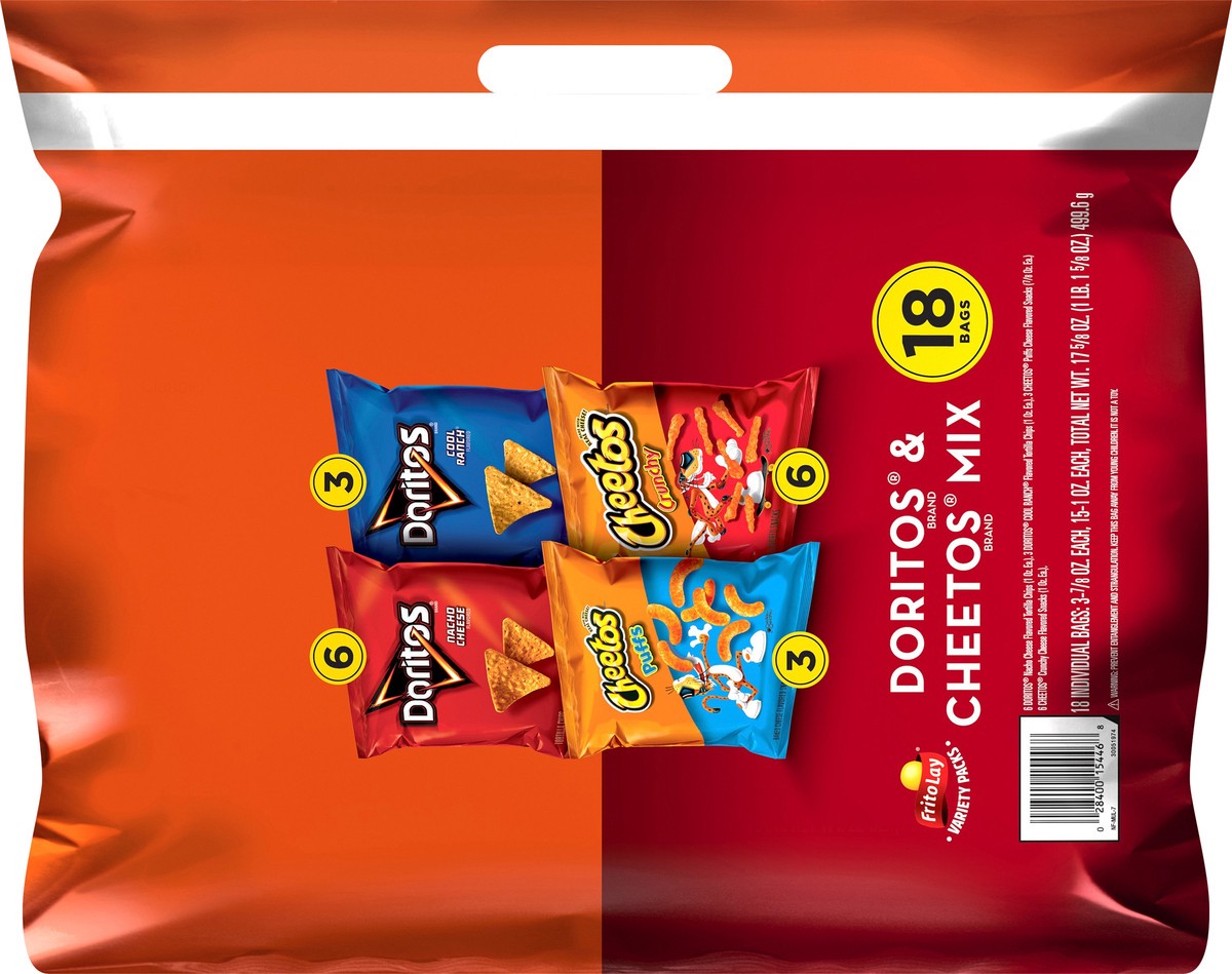 slide 3 of 9, Frito-Lay Snacks Doritos & Cheetos Mix Variety 17 5/8 Oz, 18 Count, 17.625 oz