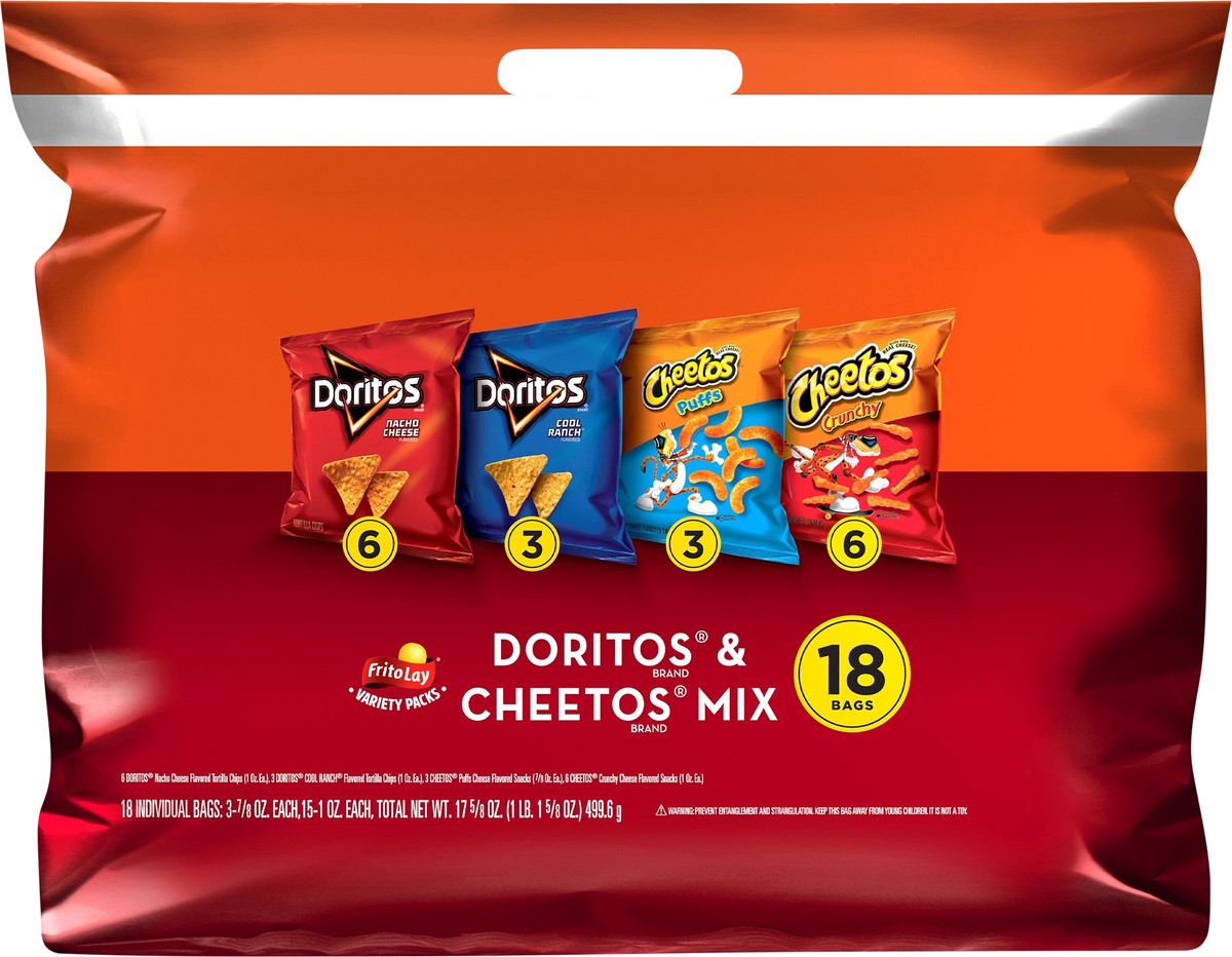 slide 7 of 9, Frito-Lay Snacks Doritos & Cheetos Mix Variety 17 5/8 Oz, 18 Count, 17.625 oz