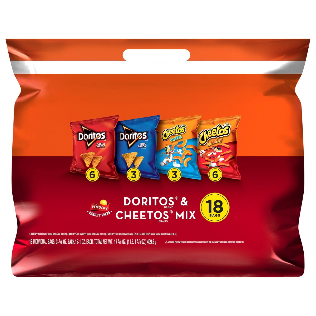 slide 6 of 9, Frito-Lay Snacks Doritos & Cheetos Mix Variety 17 5/8 Oz, 18 Count, 17.625 oz