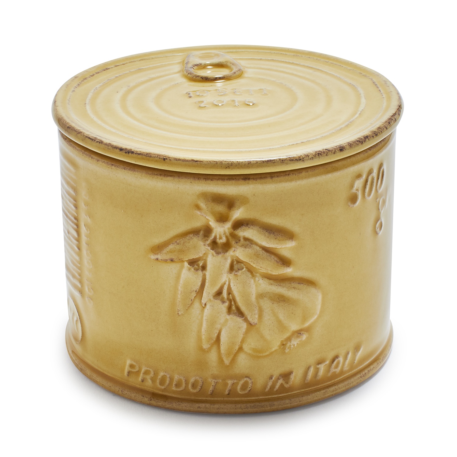 slide 1 of 1, Sur La Table Italian Embossed Salt Box, Yellow, 1 ct