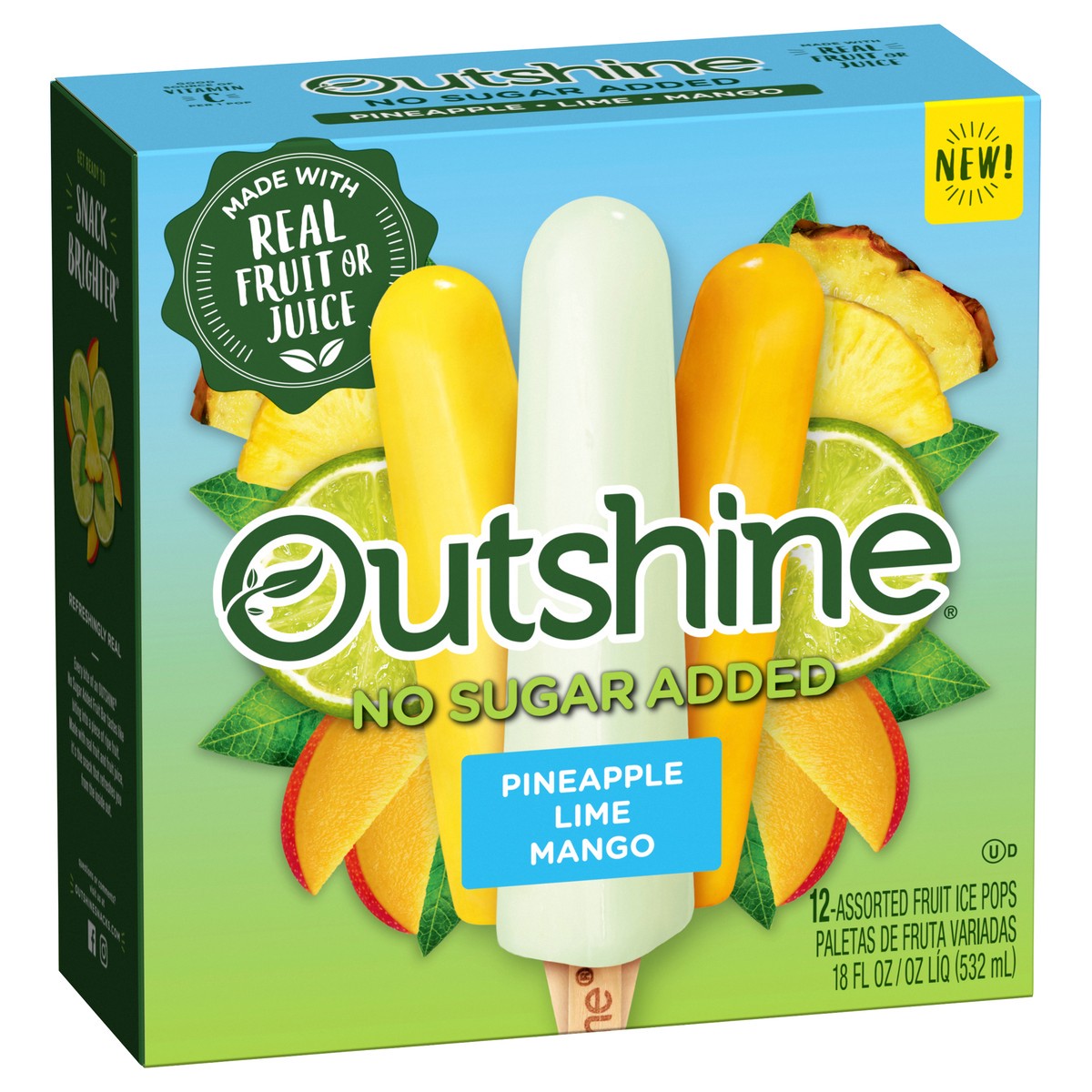 slide 11 of 13, Dreyer's/Edy's Outshine, Pineapple/Lime/Mango Ice Cream Bars, 12 Ct, 12 ct