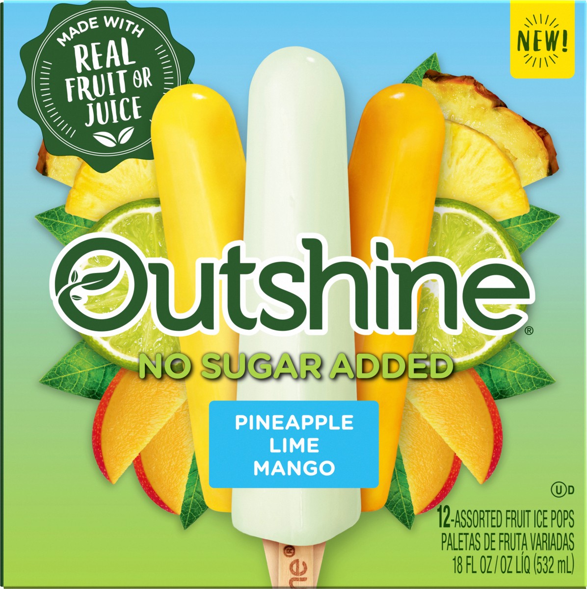 slide 8 of 13, Dreyer's/Edy's Outshine, Pineapple/Lime/Mango Ice Cream Bars, 12 Ct, 12 ct