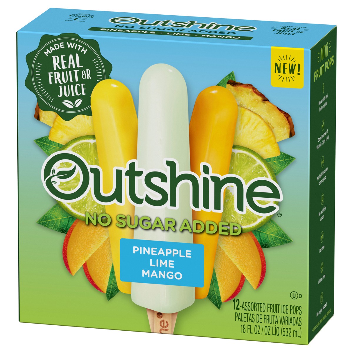 slide 6 of 13, Dreyer's/Edy's Outshine, Pineapple/Lime/Mango Ice Cream Bars, 12 Ct, 12 ct