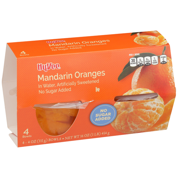 slide 1 of 1, Hy-vee Sweetened Mandarin Oranges In Water, 16 oz