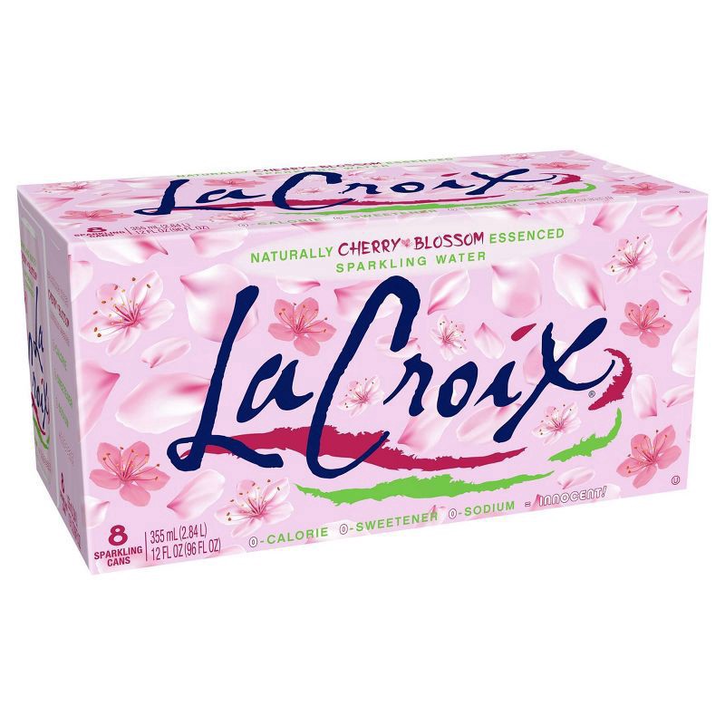 slide 1 of 9, La Croix Cherry Blossom 8 Pack 12oz, 96 oz