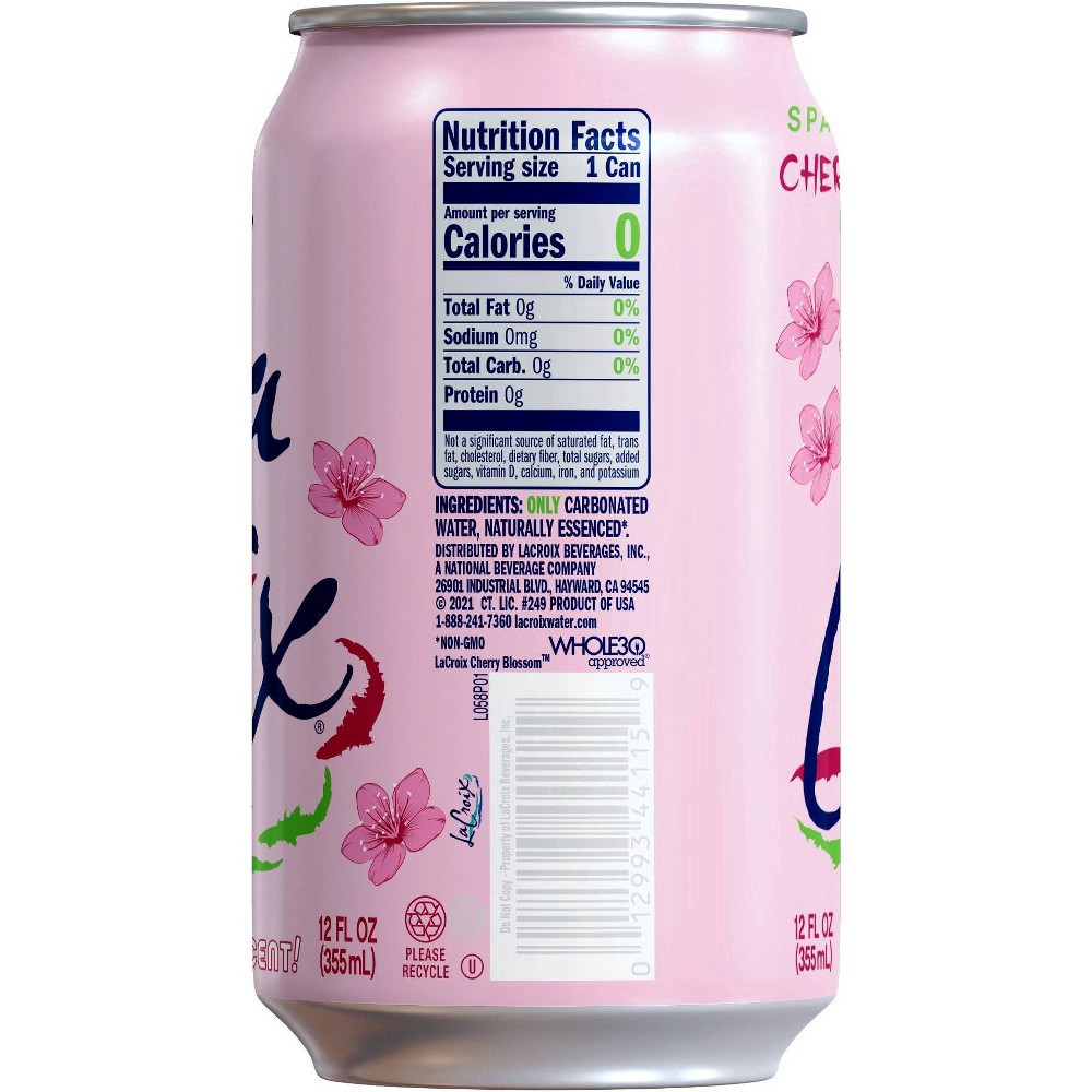 slide 7 of 9, La Croix Cherry Blossom 8 Pack 12oz, 96 oz