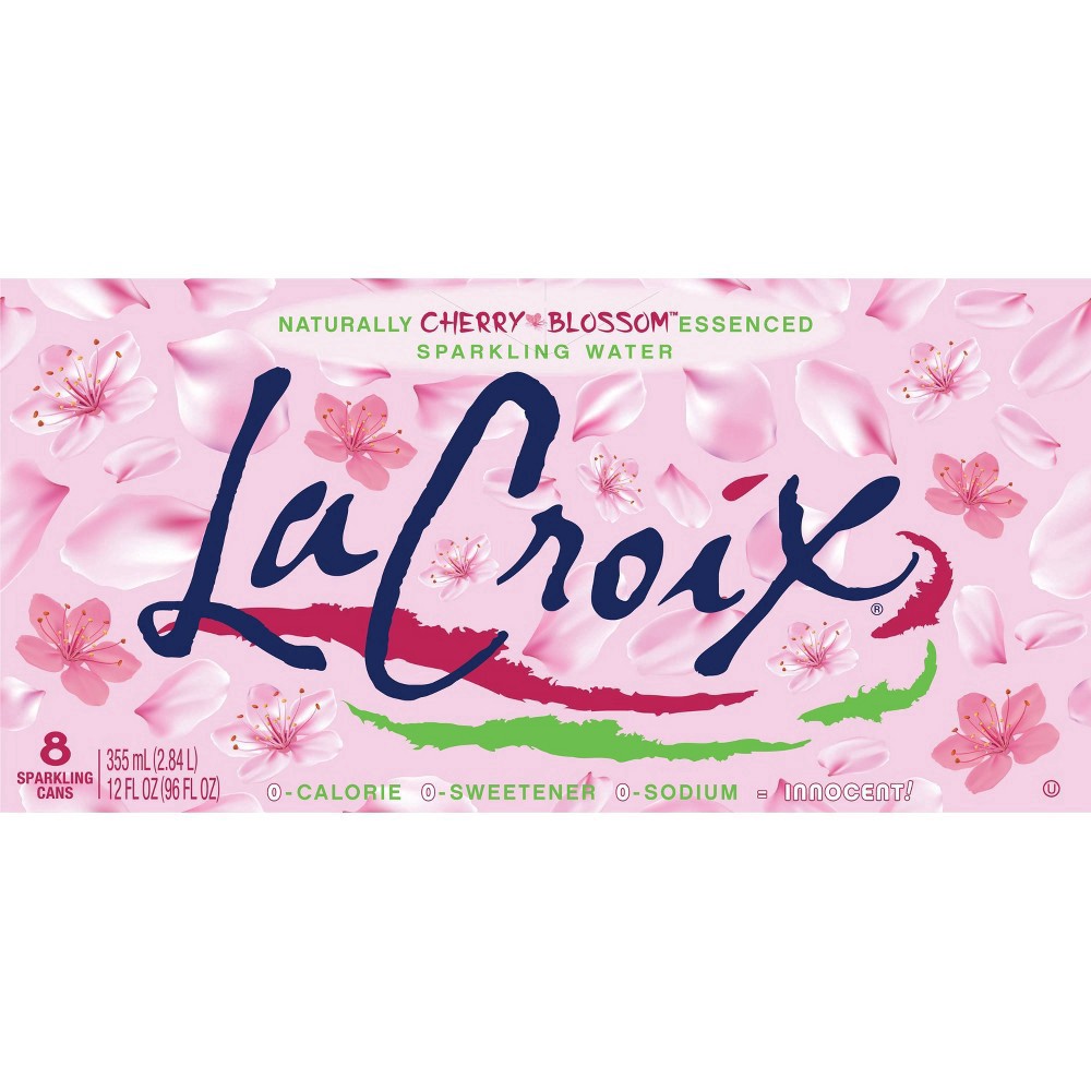 slide 4 of 9, La Croix Cherry Blossom 8 Pack 12oz, 96 oz