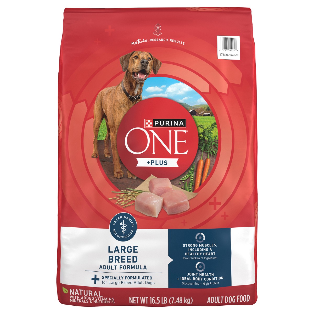 slide 1 of 9, Purina ONE Plus Large Breed Adult Dog Food Dry Formula - 16.5 lb. Bag, 16.5 lb