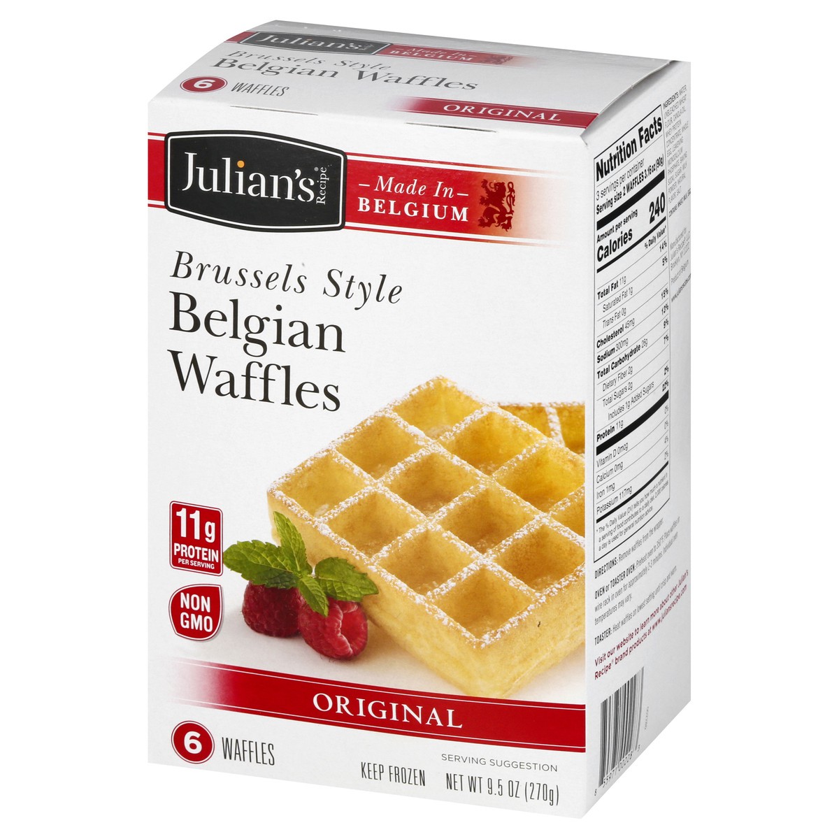 slide 12 of 13, Julian's Recipe Brussels Style Original Belgian Waffles 6 ea, 6 ct