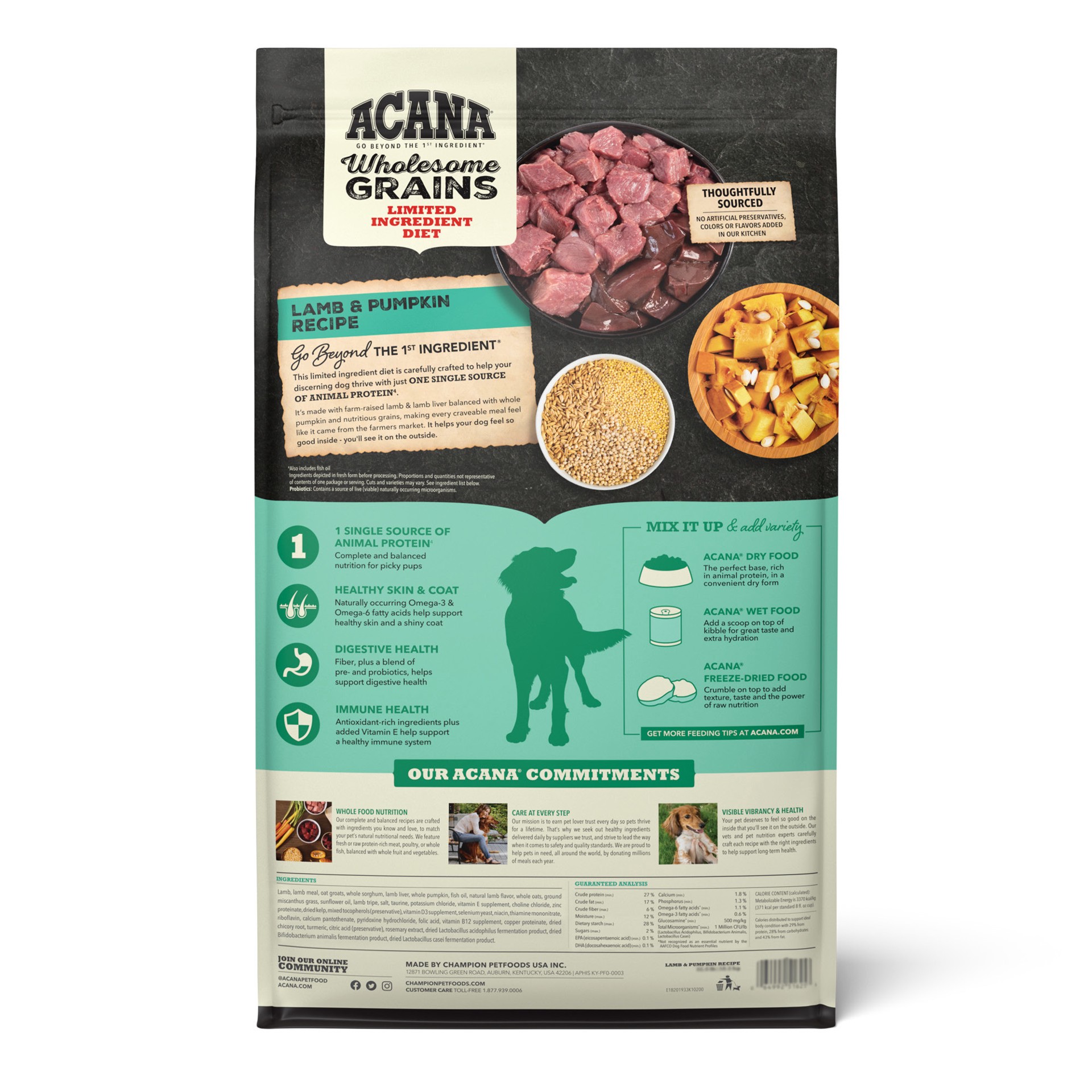 slide 3 of 3, ACANA Wholesome Grains Lamb & Pumpkin 4lb, 4 lb