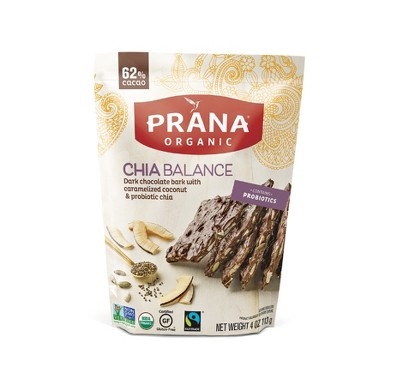 slide 1 of 1, prAna Organic Chia Balance Dark Chocolate Bark, 4 oz