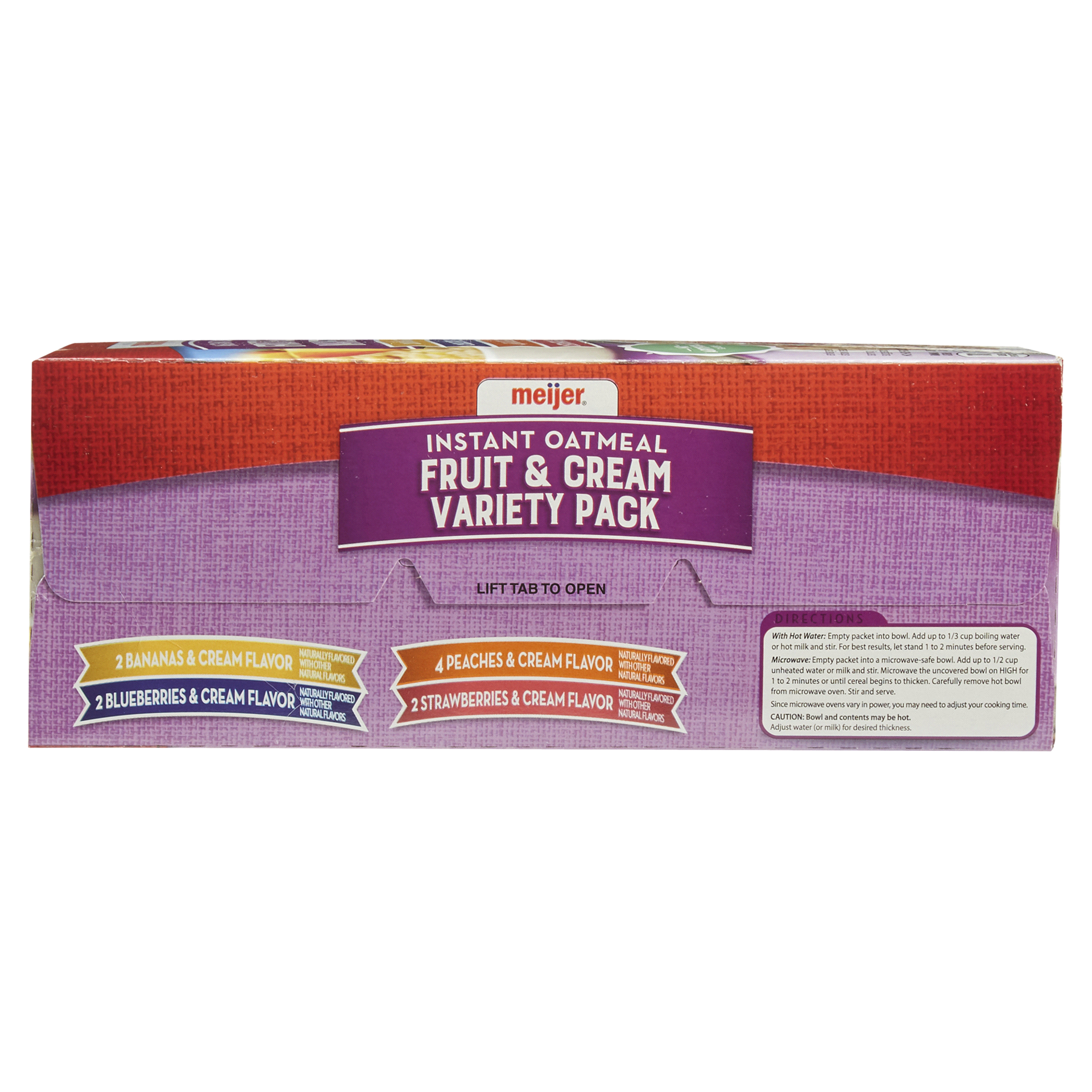 slide 13 of 29, Meijer Fruit & Cream Oatmeal Variety Pack, 10 ct