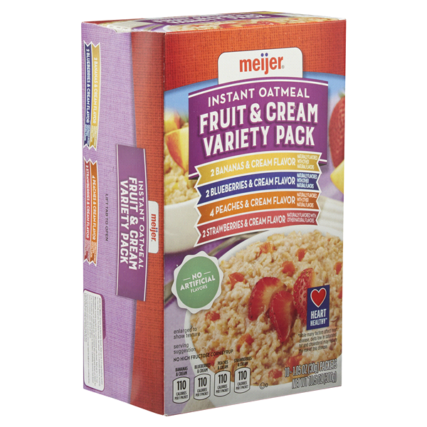 slide 4 of 29, Meijer Fruit & Cream Oatmeal Variety Pack, 10 ct