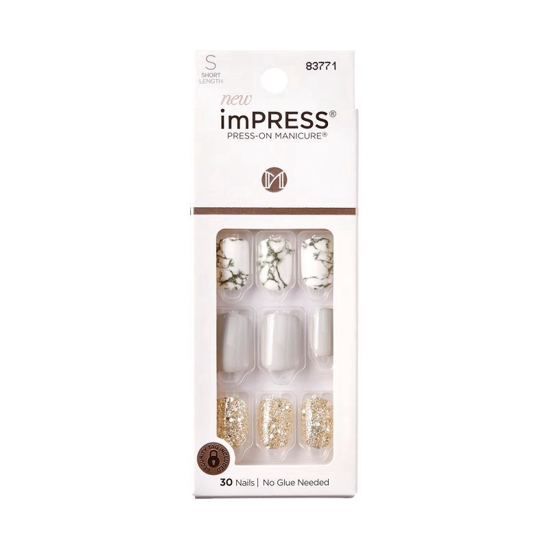 slide 1 of 5, imPRESS Press-On Manicure Short Length Knock Out Nails 30 ea, 30 ct