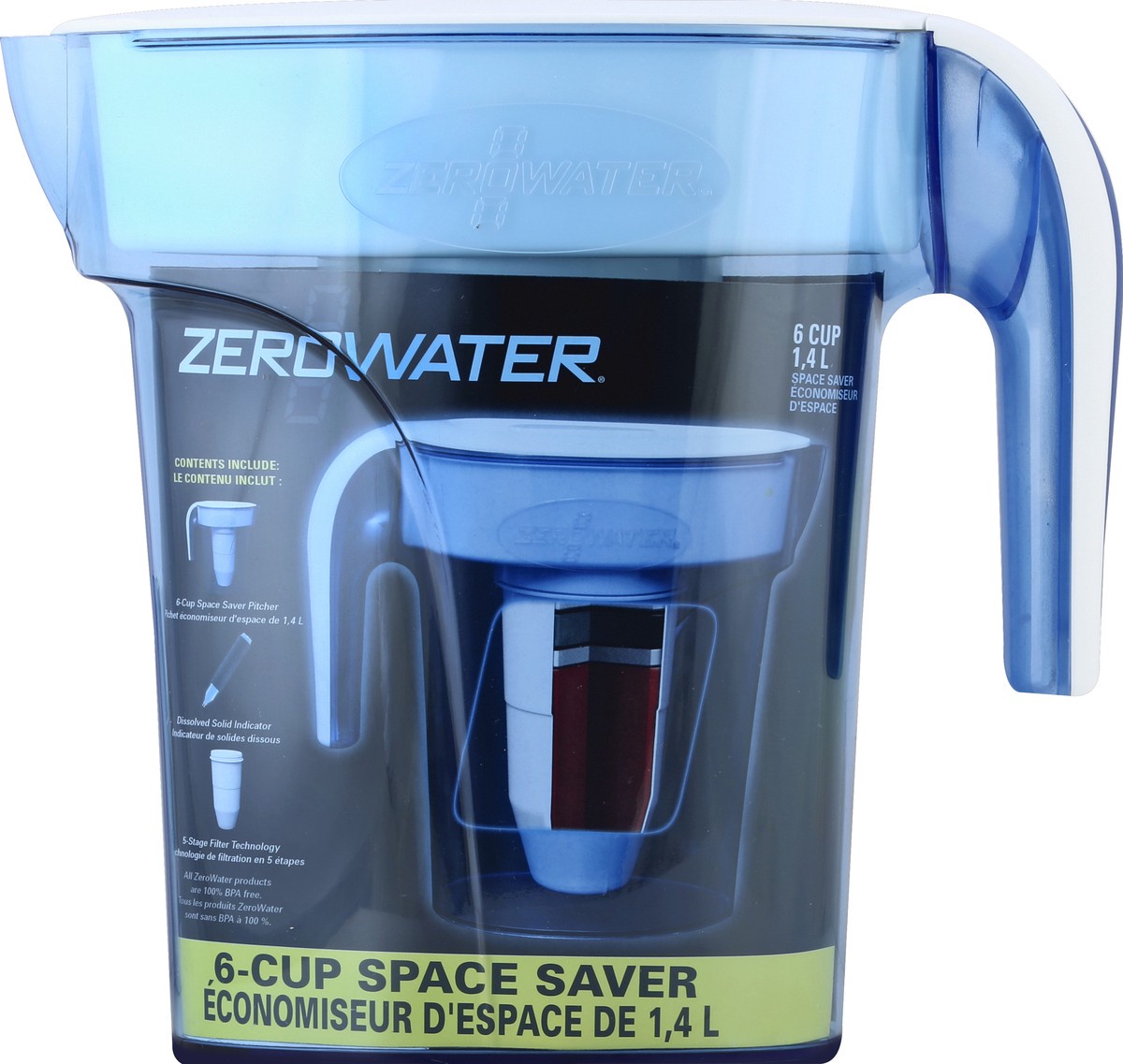 slide 2 of 2, Zerowater Blue 6 Cup Pitcher, 1 ct