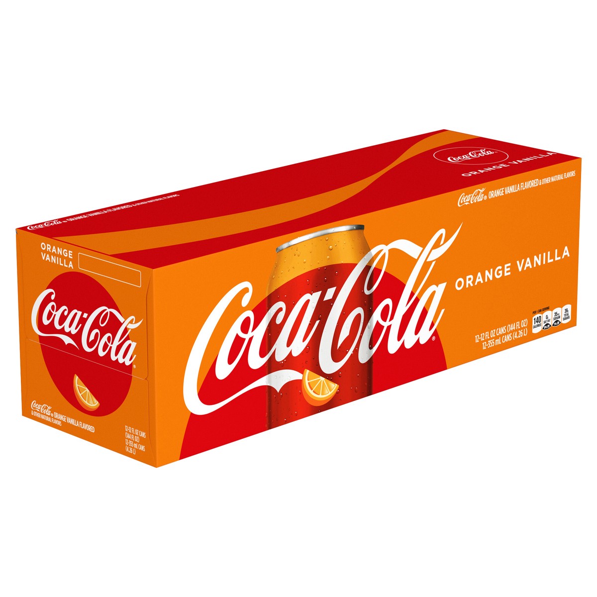 slide 5 of 9, Coca-Cola Orange Vanilla Soda Soft Drinks, 12 fl oz, 12 Pack, 12 ct; 12 fl oz