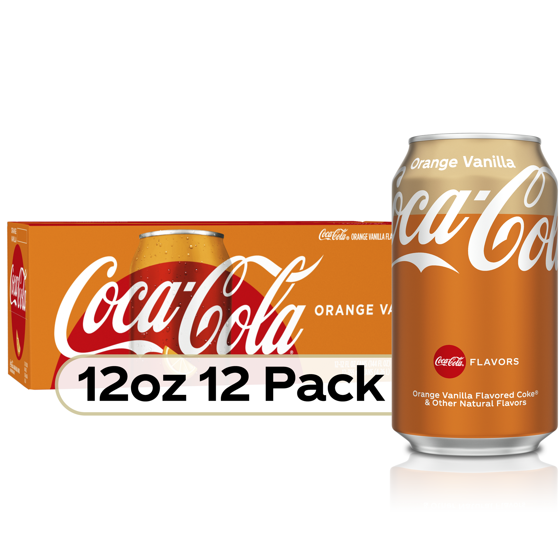 slide 1 of 9, Coca-Cola Orange Vanilla Soda Soft Drinks, 12 fl oz, 12 Pack, 12 ct; 12 fl oz