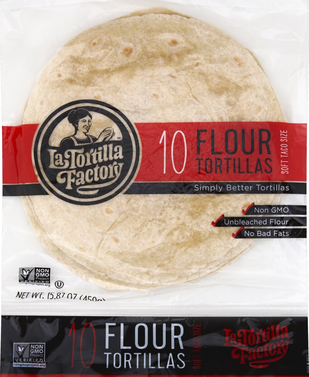 slide 3 of 6, La Tortilla Factory Soft Taco Size Flour Simply Better Tortillas 10 ea, 10 ct
