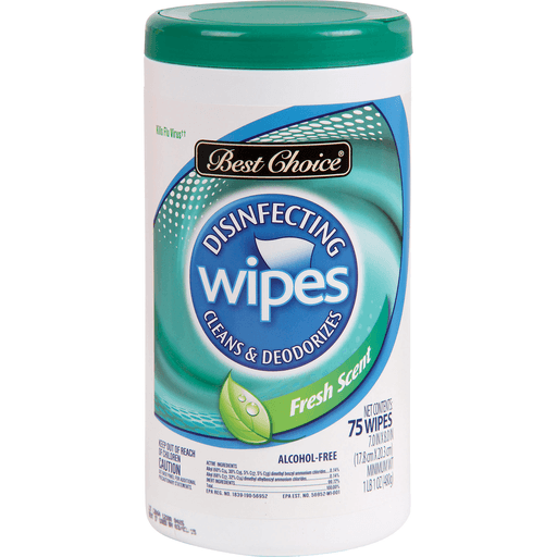 slide 1 of 1, Best Choice Disinfecting Wipes Fresh Scent, 75 ct