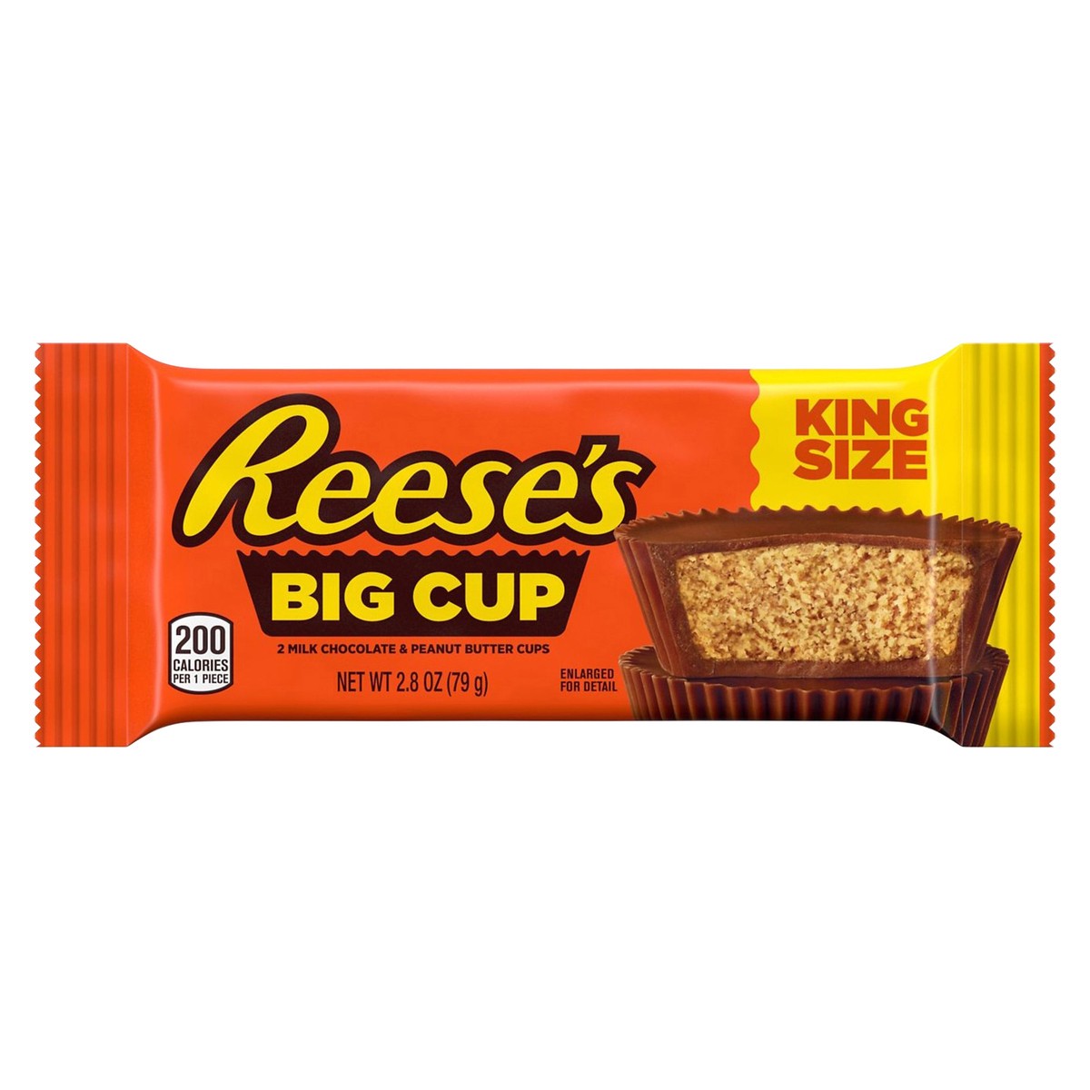 slide 1 of 8, Reese's Big Cup Milk Chocolate Peanut Butter Cups Candy, 2.8 oz, King Size Pack, 2.8 oz