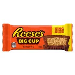 Reese's Big Cup Milk Chocolate Peanut Butter Cups Candy, 2.8 oz, King Size Pack