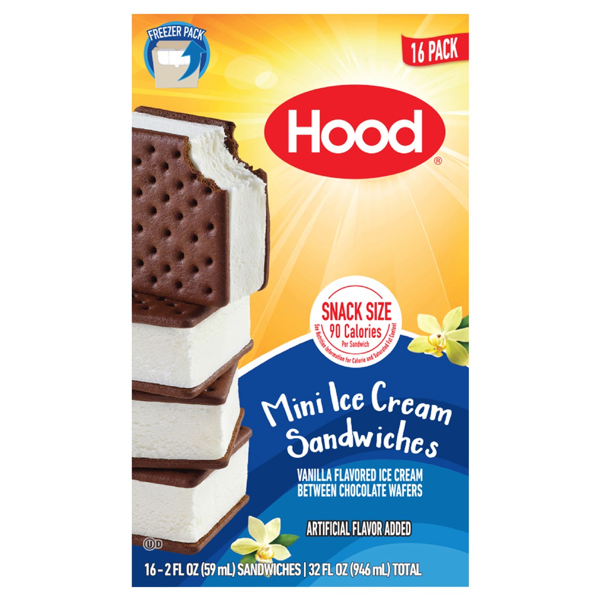 slide 1 of 10, Hood Mini Ice Cream Sandwich, 2 oz (Pack of 16), 16 ct