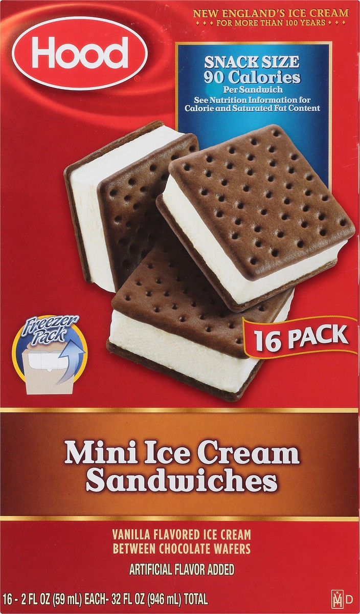 slide 3 of 10, Hood Mini Ice Cream Sandwich, 2 oz (Pack of 16), 16 ct