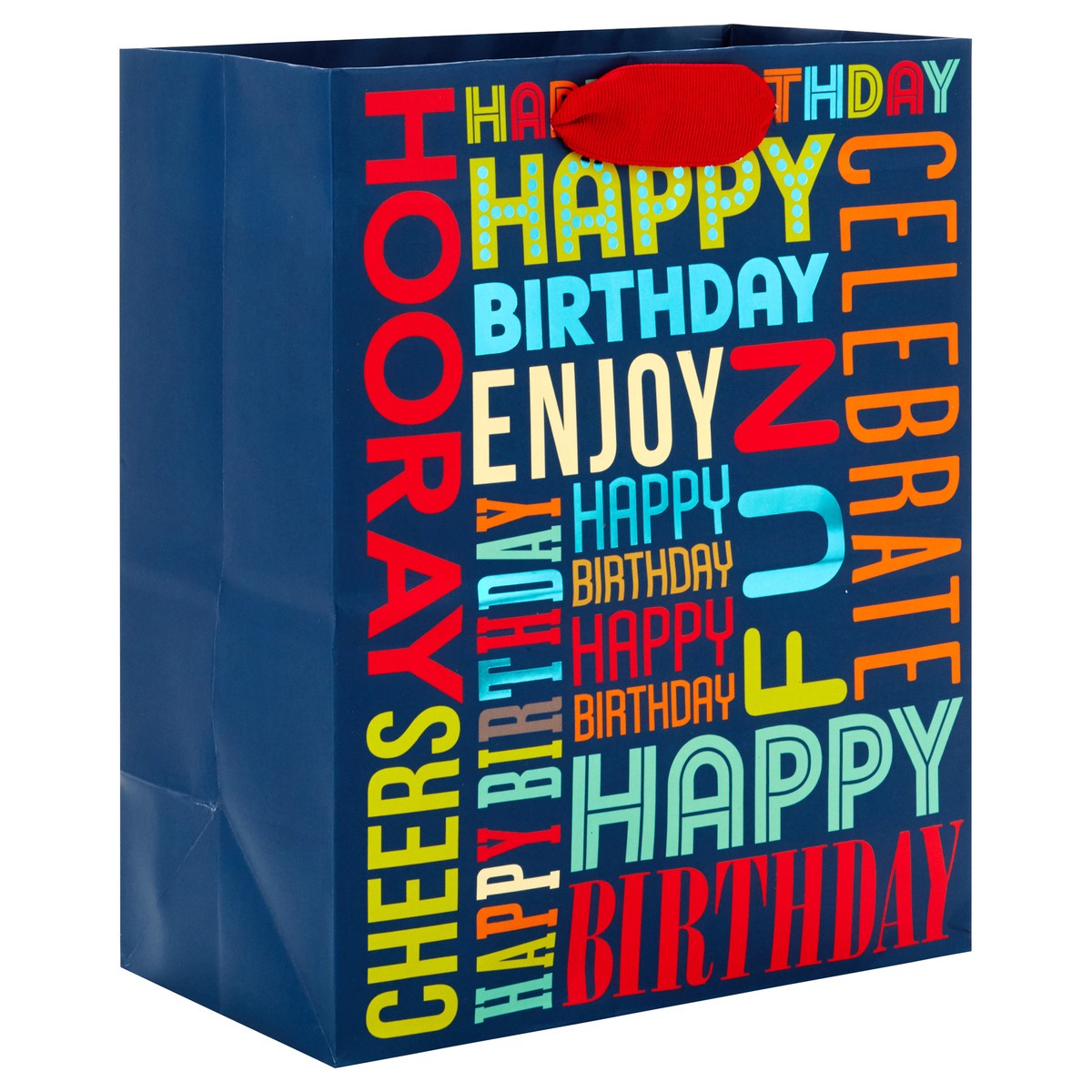 slide 2 of 3, Hallmark Medium Gift Bag, Birthday Wishes Word Collage, 1 ea