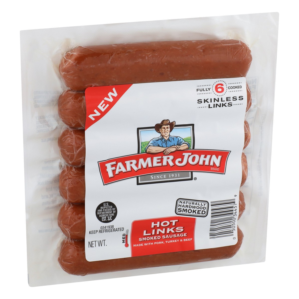 slide 11 of 13, Farmer John Hot Links Smoked Sausage, 6 ct