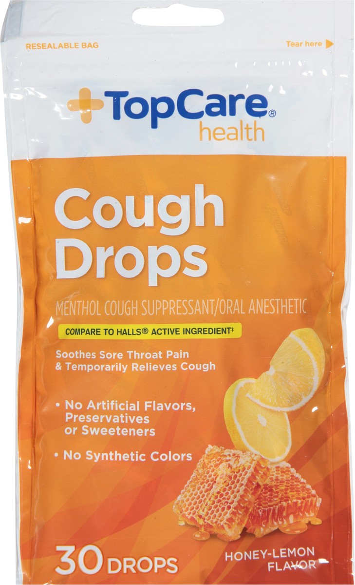 slide 10 of 10, TopCare Top Care Honey Lemon Cough Drops, 30 ct