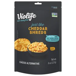 Violife Just Like Cheddar Shreds Shredded Cheese, Dairy-Free Vegan 8 oz Bag