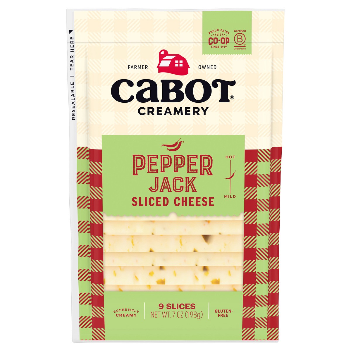 slide 1 of 1, Cabot Pepper Jack Sliced Cheese, 9 ct