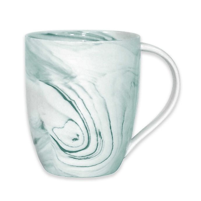 slide 1 of 1, Artisanal Kitchen Supply Coupe Marbleized Mugs - Teal, 4 ct