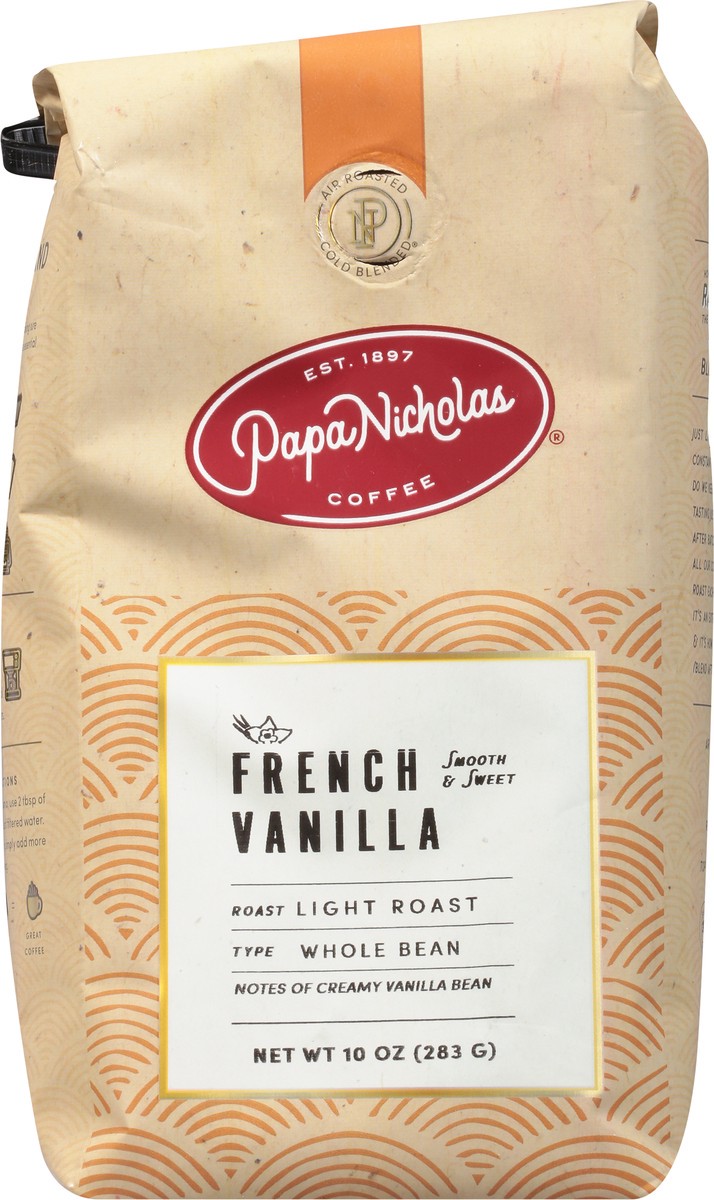 slide 4 of 12, PapaNicholas Coffee Whole Bean Light Roast French Vanilla Coffee - 10 oz, 10 oz