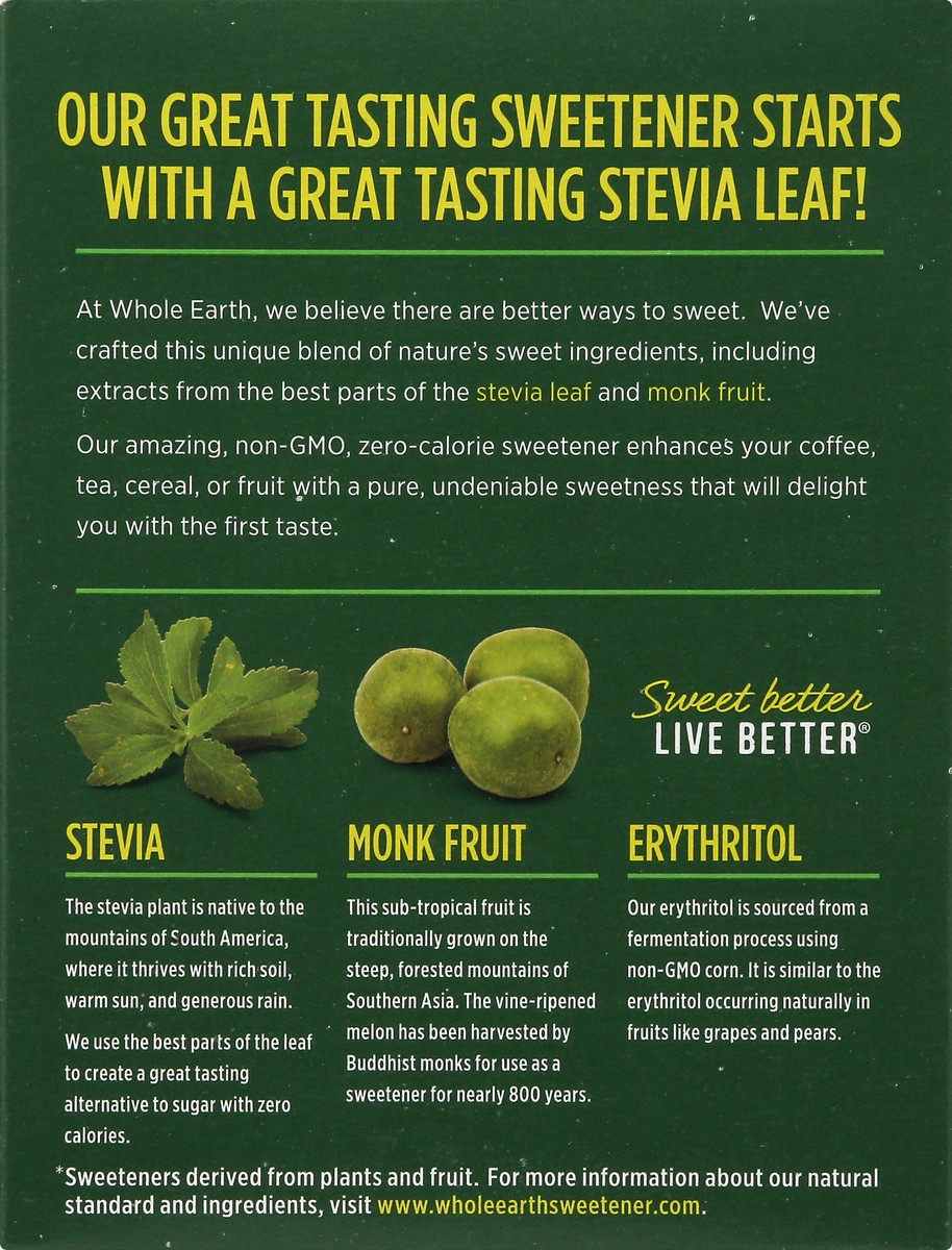 slide 3 of 13, Whole Earth Sweetener Co. Packets Stevia Leaf & Monk Fruit Sweetener with Erythritol 40 ea, 40 ct