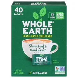 Whole Earth Sweetener Co. Sweetener Co. Packets Stevia Leaf & Monk Fruit Sweetener with Erythritol 40 ea