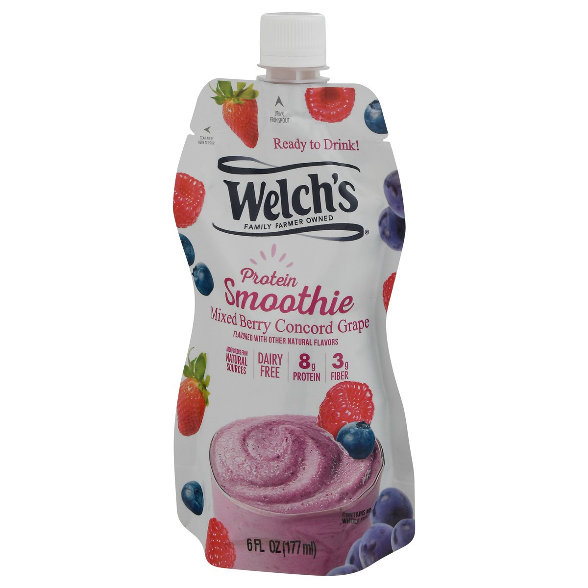 slide 8 of 13, Welch's Mixed Berry Concord Grape Protein Smoothie 6 fl oz, 6 fl oz