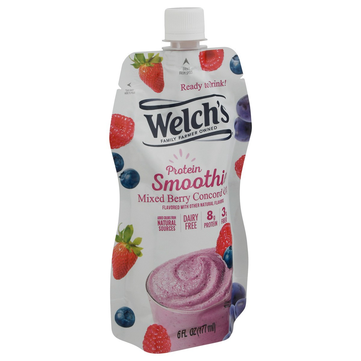 slide 11 of 13, Welch's Mixed Berry Concord Grape Protein Smoothie 6 fl oz, 6 fl oz